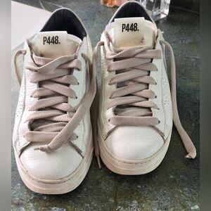 P448 White Sneakers Size 38 US 7.5/8